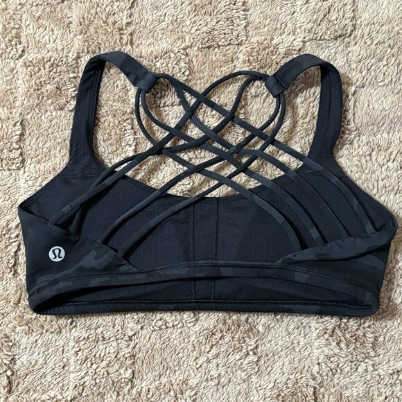 Lululemon Free To Be Wild Sports Yoga Bra A/B Cup Incognito Camo Grey 6 - Picture 4 of 9